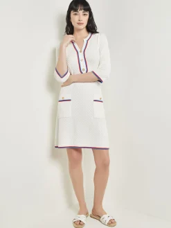 Misook Dresses|Above the Knee Sheath Dress - Intarsia Soft Knit
