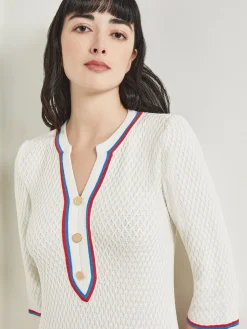 Misook Dresses|Above the Knee Sheath Dress - Intarsia Soft Knit