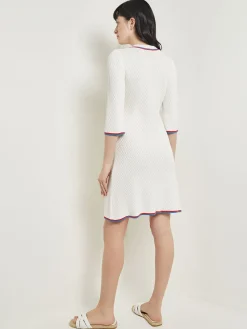 Misook Dresses|Above the Knee Sheath Dress - Intarsia Soft Knit