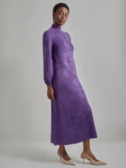 Misook Dresses|A-Line Jacquard Knit Maxi Dress