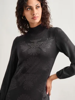 Misook Dresses|A-Line Jacquard Knit Maxi Dress