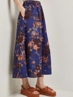 Misook Skirts|A-Line Printed Woven Maxi Skirt