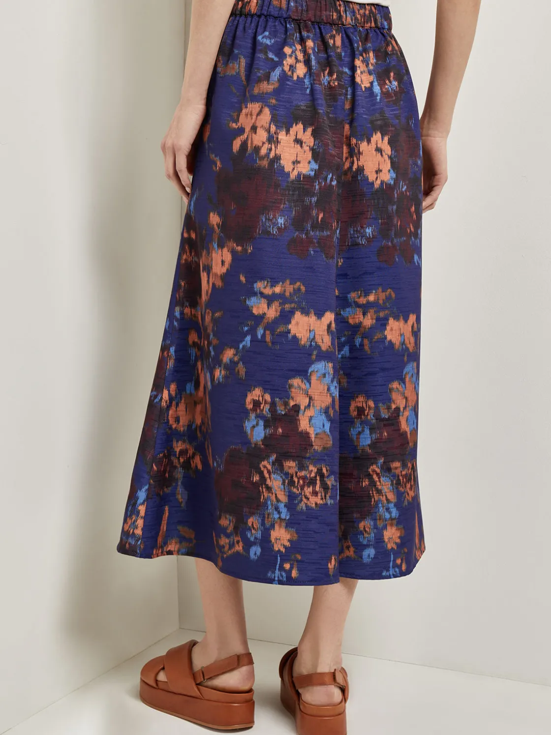 Misook Skirts|A-Line Printed Woven Maxi Skirt