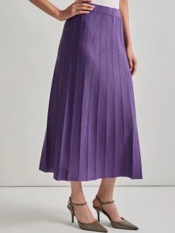 Misook Skirts|A-Line Tonal Spaced Rib Knit Maxi Skirt