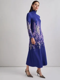 Misook Dresses|A-Line Watercolor Soft Knit Maxi Dress