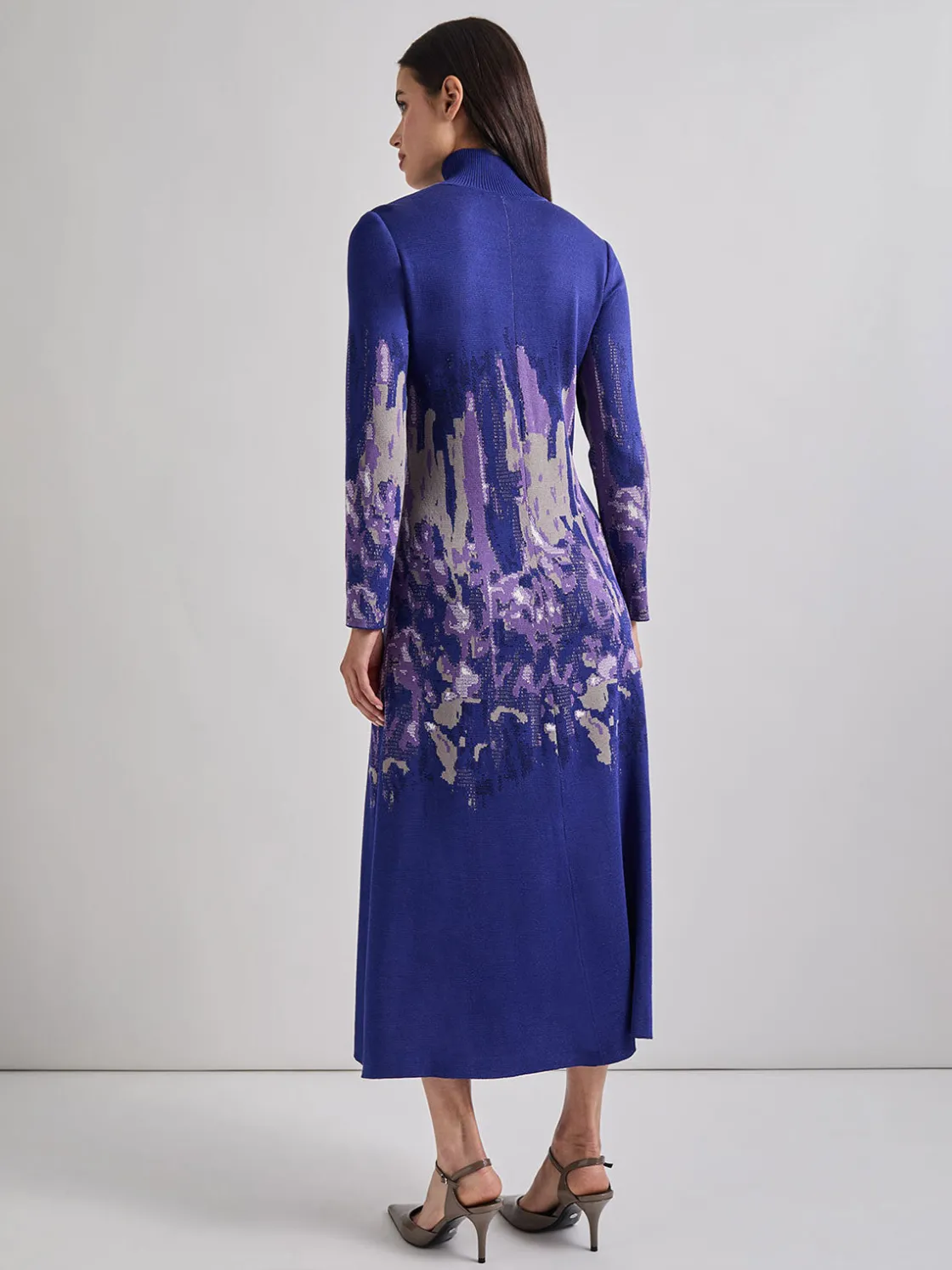 Misook Dresses|A-Line Watercolor Soft Knit Maxi Dress