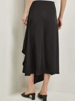 Misook Skirts|Asymmetrical Charmeuse Maxi Skirt