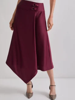 Misook Skirts|Asymmetrical Crepe de Chine Maxi Skirt