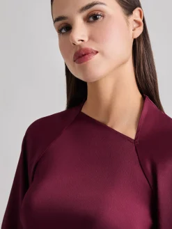 Misook Blouses & Shirts|Tops & Tees|Asymmetrical Neckline Crepe de Chine Blouse