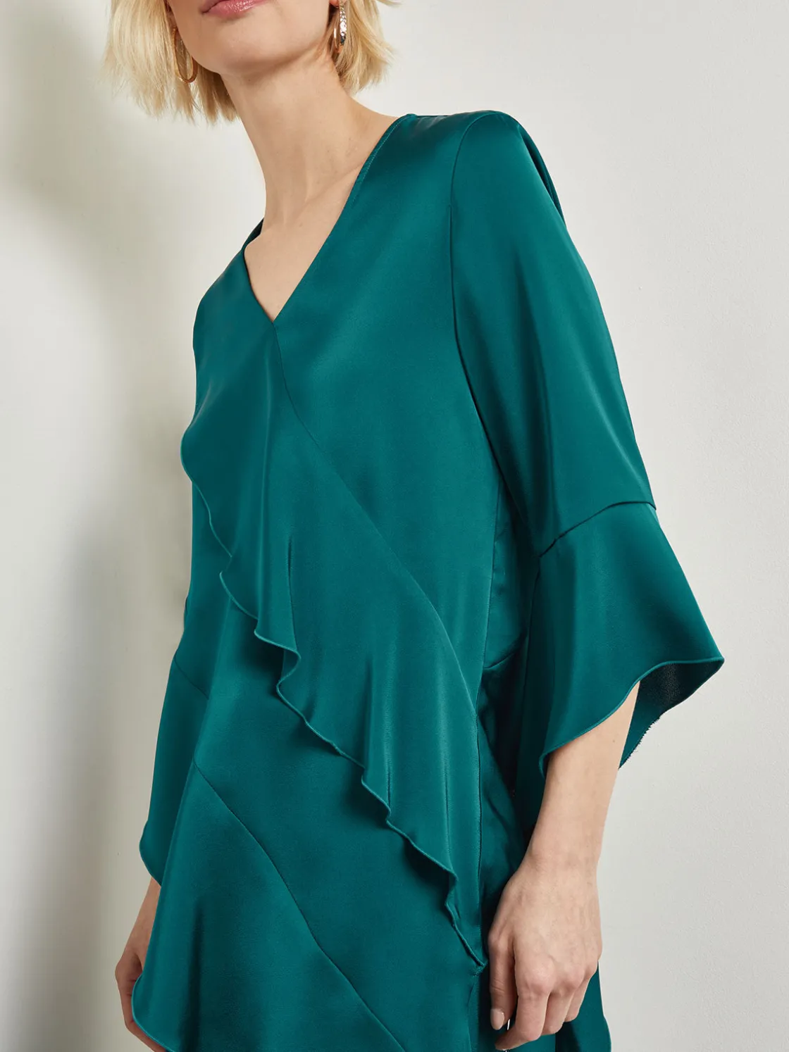 Misook Blouses & Shirts|Tops & Tees|Asymmetrical Ruffle Blouse - Crepe De Chine