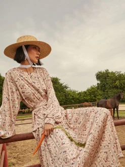 Misook Blouses & Shirts|Tops & Tees|Balloon Sleeve Belted Blouse - Floral Print Crepe de Chine