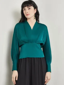 Misook Tops & Tees|Batwing Sleeve Blouse - Crepe De Chine