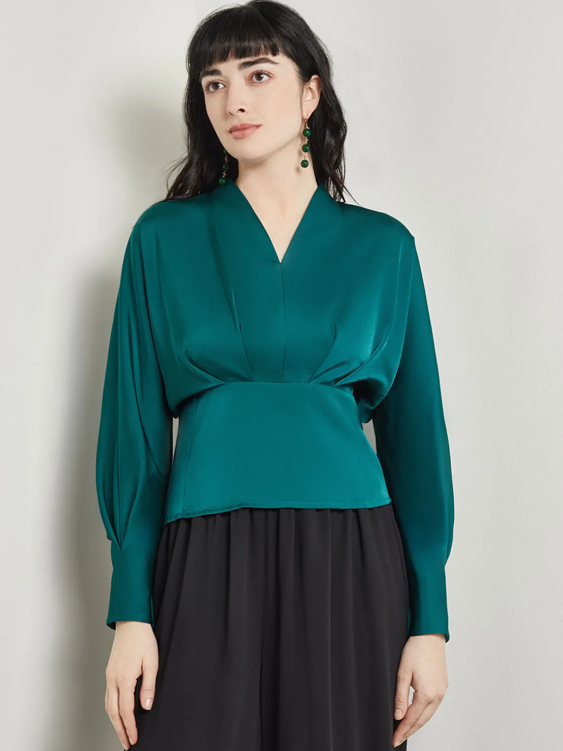 Misook Tops & Tees|Batwing Sleeve Blouse - Crepe De Chine