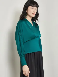Misook Tops & Tees|Batwing Sleeve Blouse - Crepe De Chine