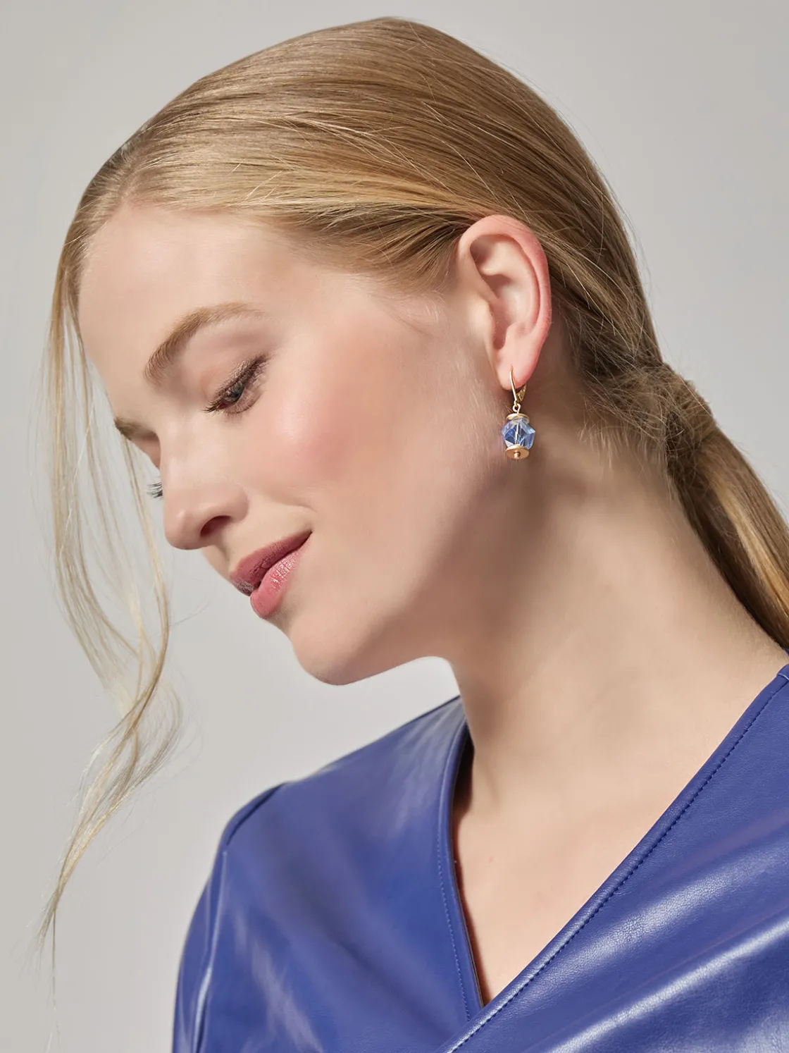 Misook Accessories|Earrings|Blue Crystal Dangle Earrings