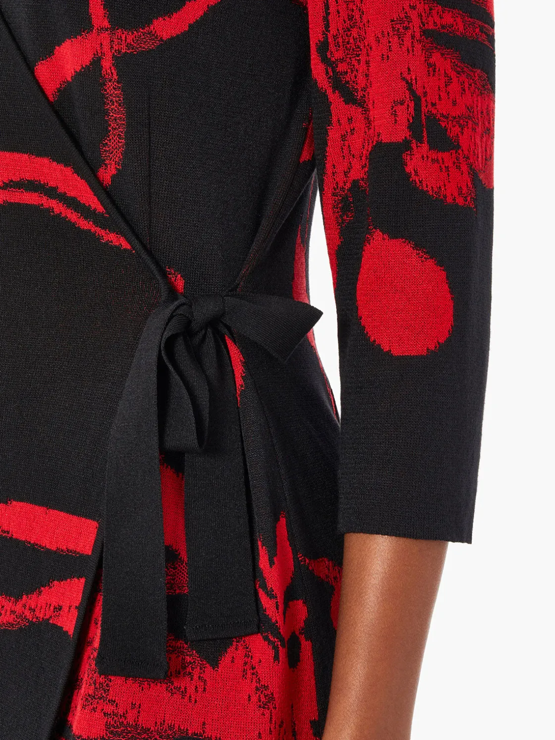 Misook Dresses|Brushstroke Pattern Knit Faux Wrap Dress