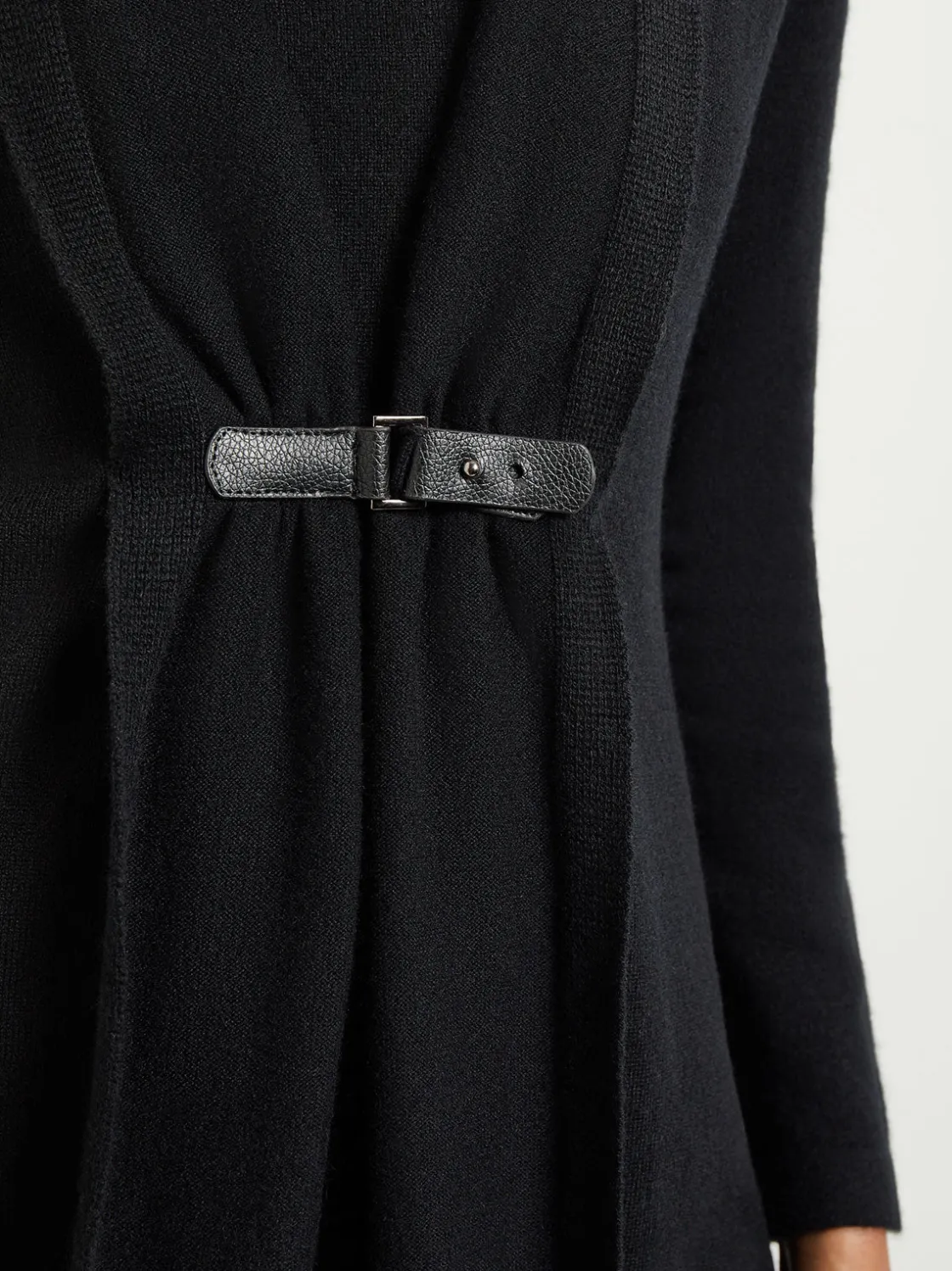Misook Jackets & Coats|Buckle Detail Shawl Collar Cashmere Cardigan