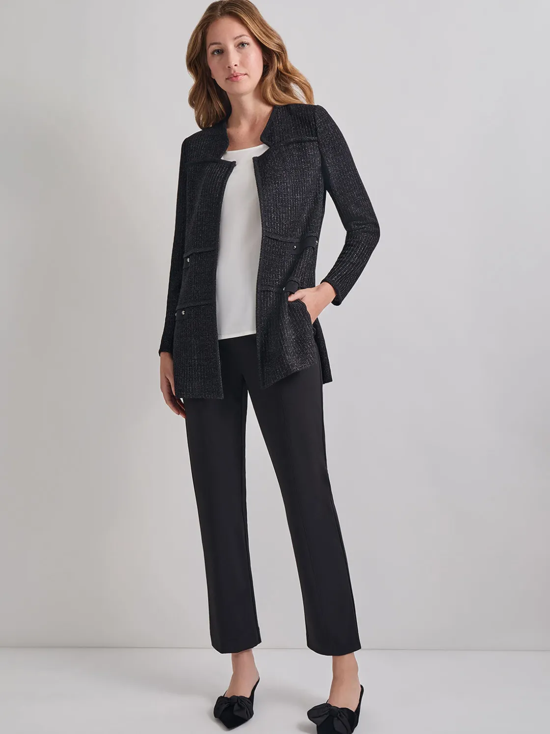 Misook Jackets & Coats|Cable Trim Jacket