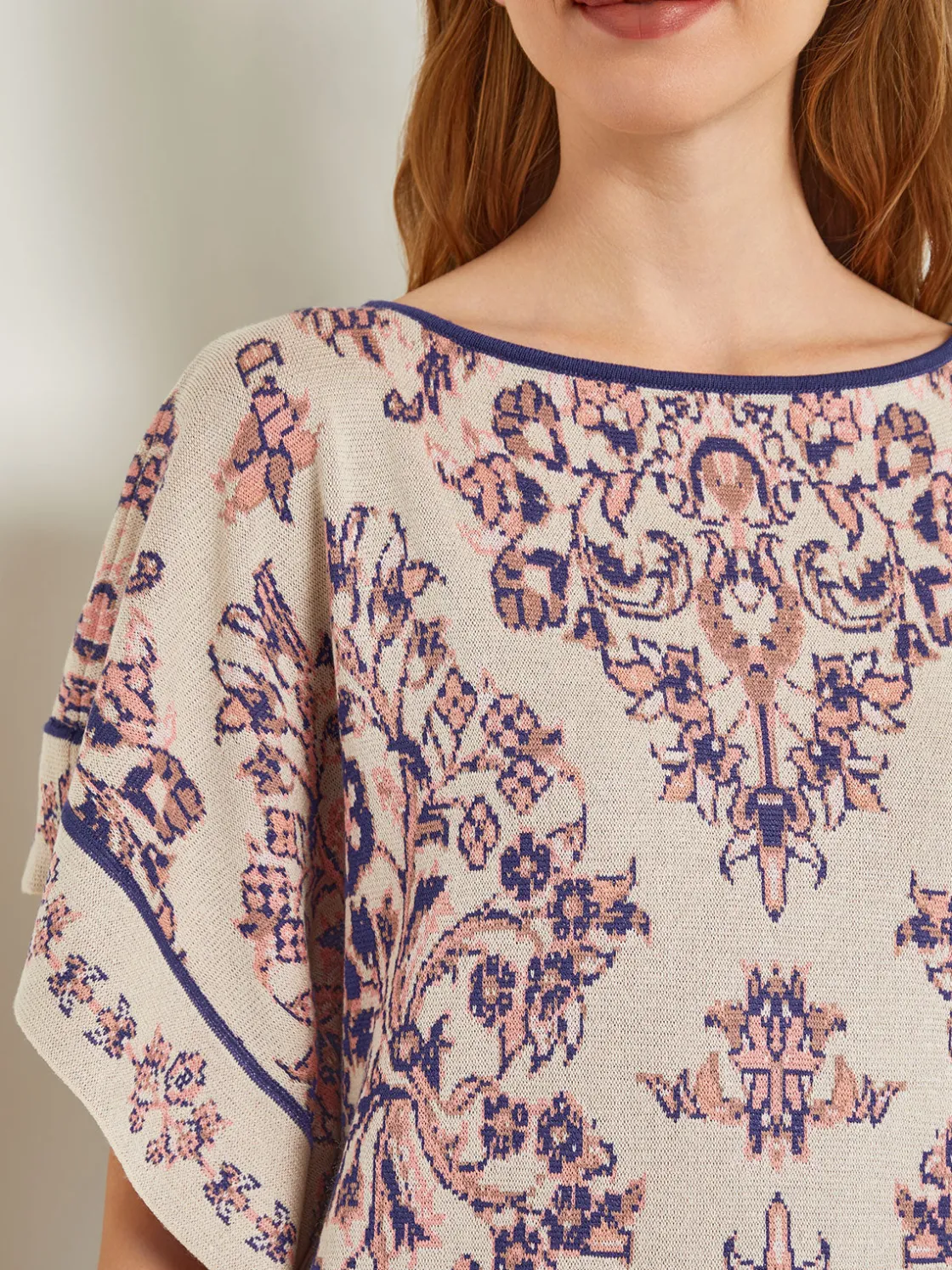Misook Tops & Tees|Cape Sleeve Tunic - Soft Jacquard Knit