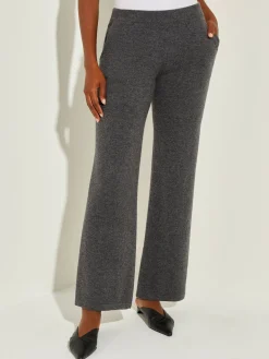 Misook Pants & Shorts|Cashmere Pants - Grey Wide Leg Pants |