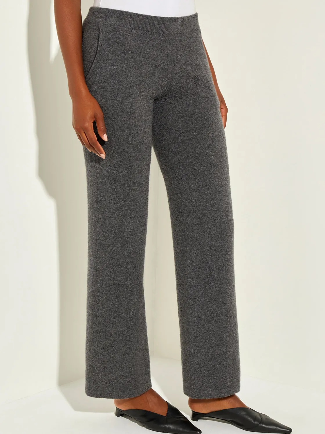 Misook Pants & Shorts|Cashmere Pants - Grey Wide Leg Pants |