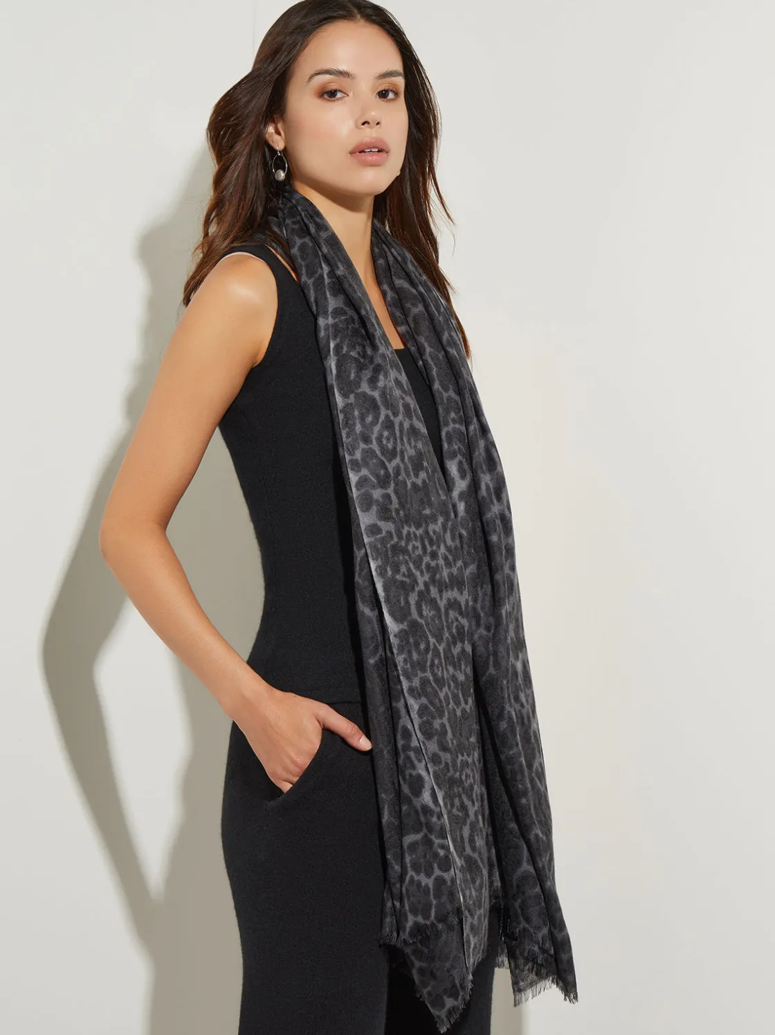 Misook Accessories|Cashmere Scarf - Leopard Print Scarf |