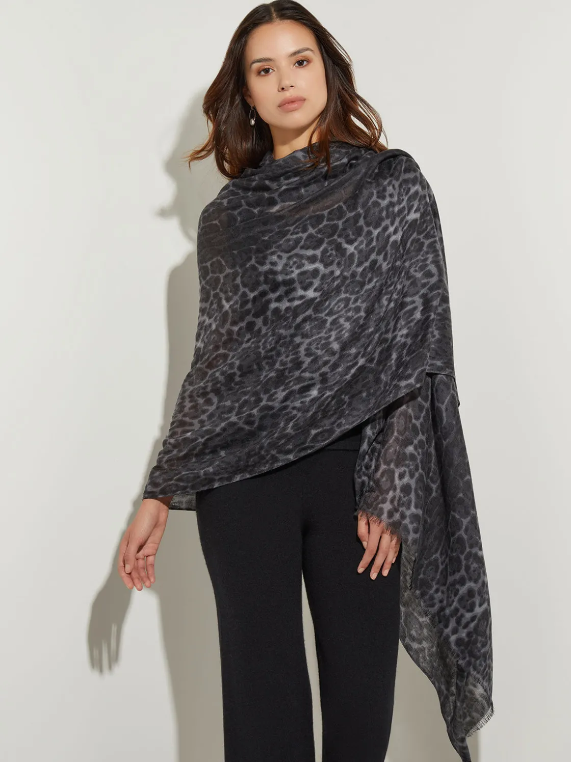 Misook Accessories|Cashmere Scarf - Leopard Print Scarf |