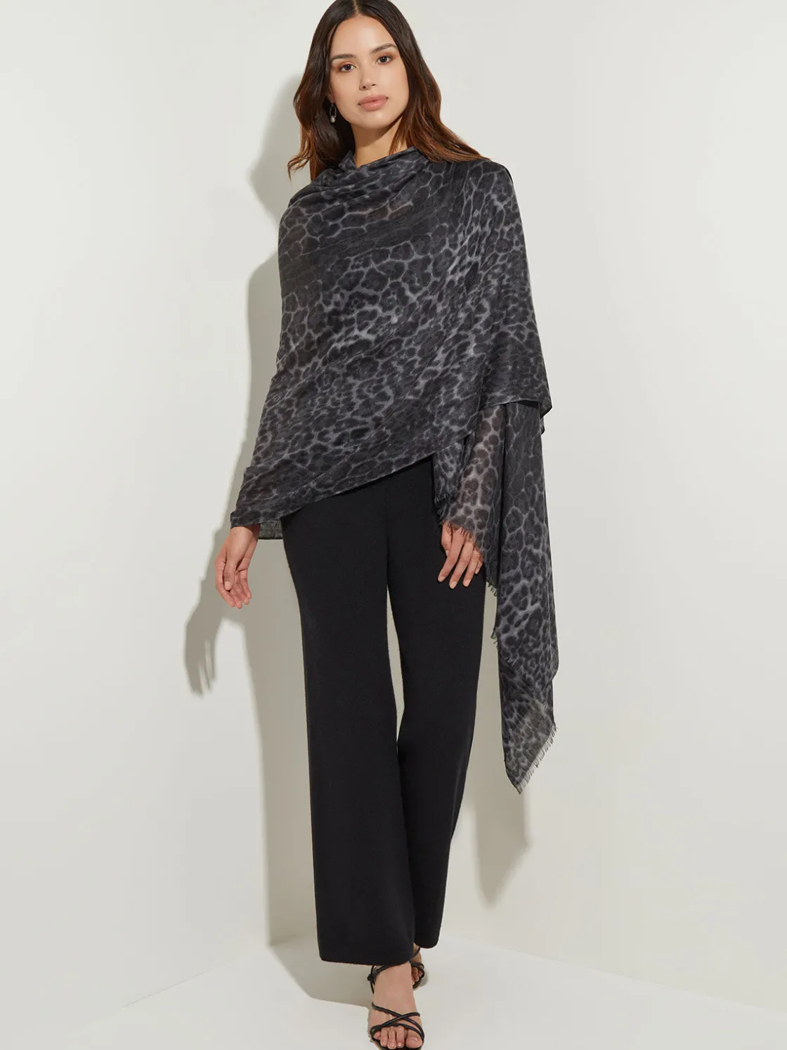 Misook Accessories|Cashmere Scarf - Leopard Print Scarf |