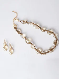 Misook Accessories|Earrings|Champagne Crystal Stack Earrings