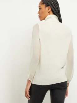Misook Tops & Tees|Chiffon Sleeve Cashmere Turtleneck