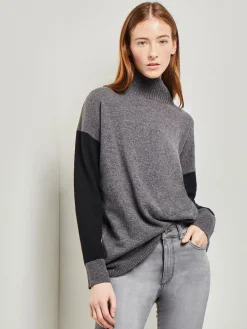 Misook Tops & Tees|Colorblock Cashmere Turtleneck Tunic