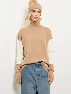 Misook Tops & Tees|Colorblock Cashmere Turtleneck Tunic