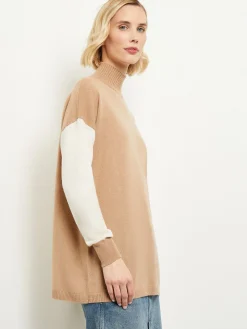 Misook Tops & Tees|Colorblock Cashmere Turtleneck Tunic
