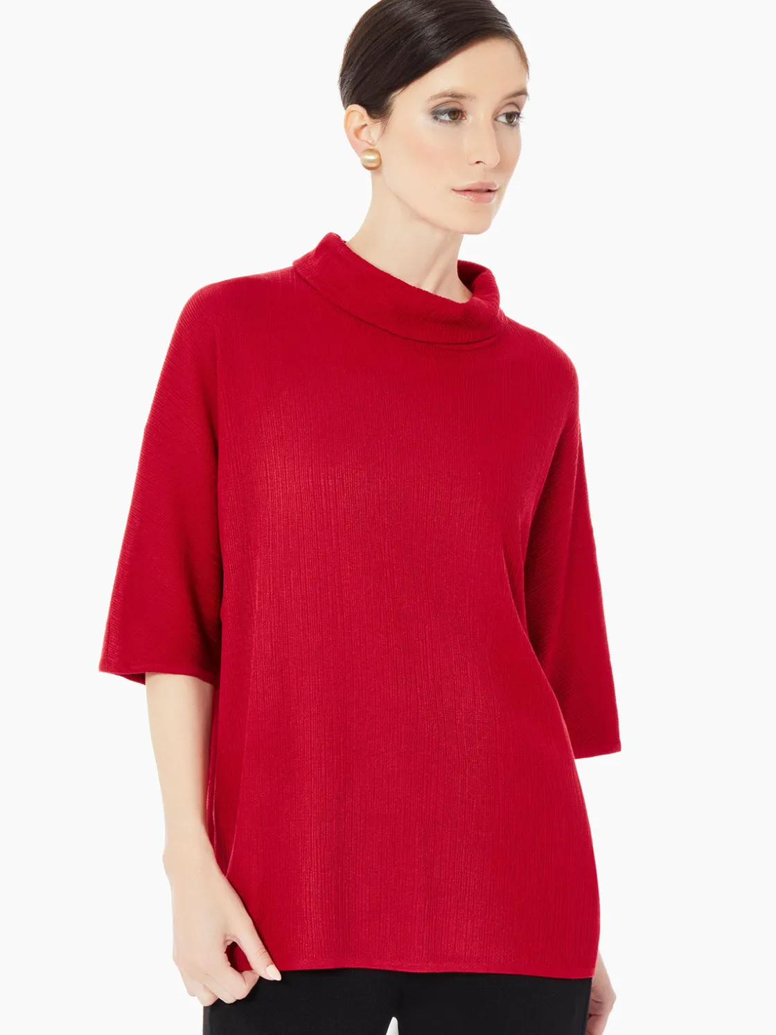 Misook Tops & Tees|Cowl Neck Textured Knit Tunic