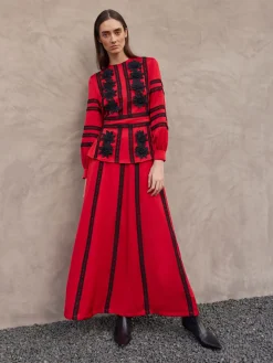 Misook Blouses & Shirts|Tops & Tees|Crepe de Chine Floral Lace Peplum Blouse