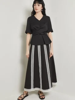 Misook Blouses & Shirts|Tops & Tees|Crossover Peplum Blouse - Puff Sleeve Woven