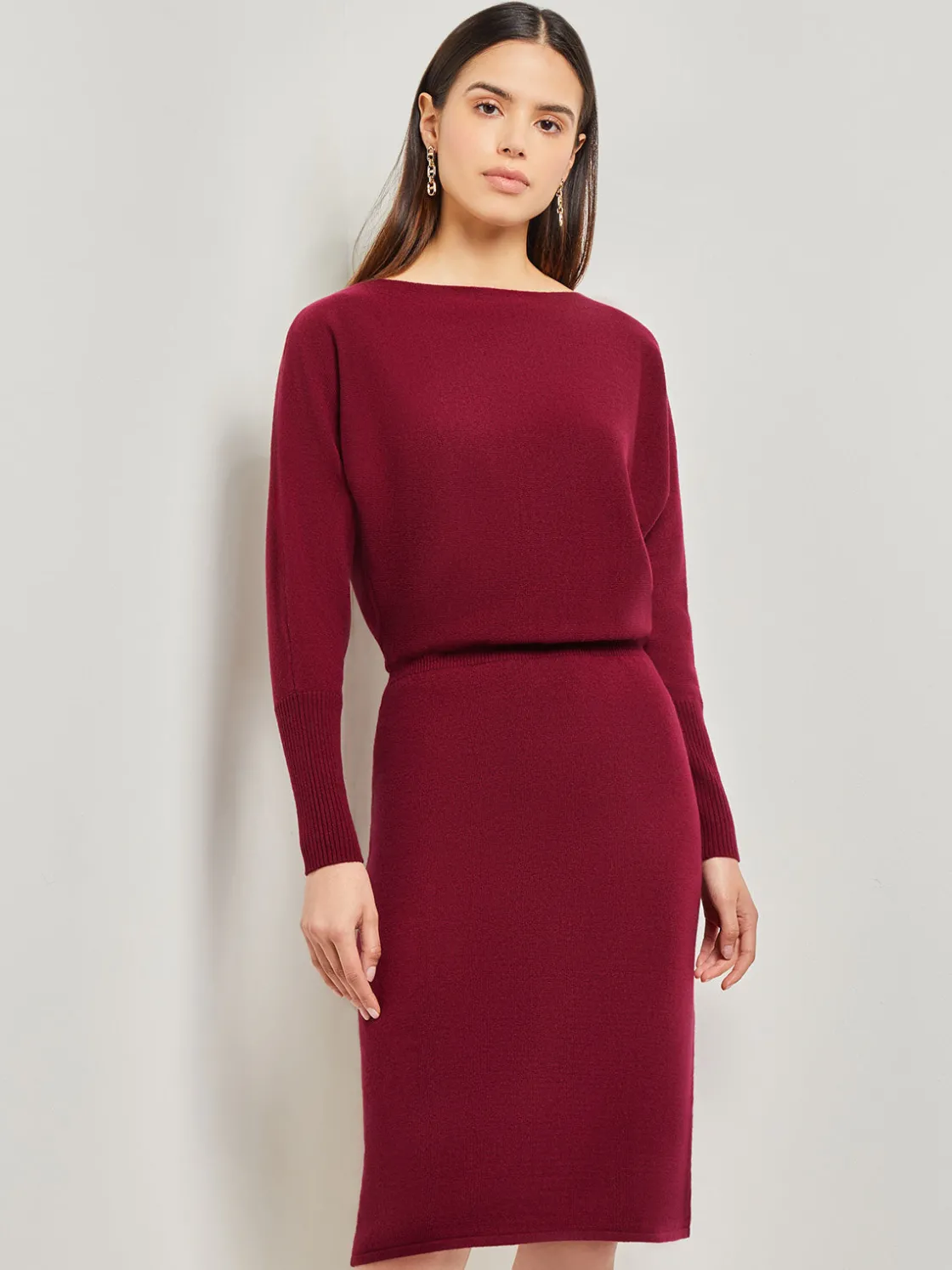 Misook Dresses|Dolman Sleeve Cashmere Dress