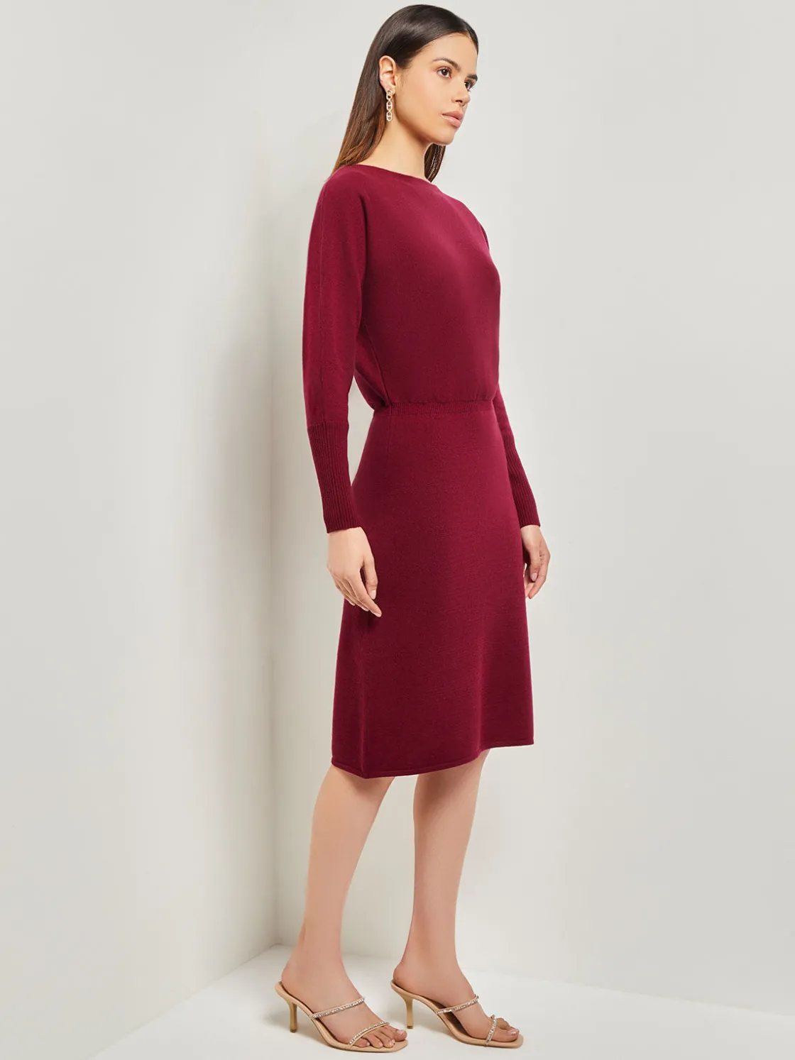 Misook Dresses|Dolman Sleeve Cashmere Dress