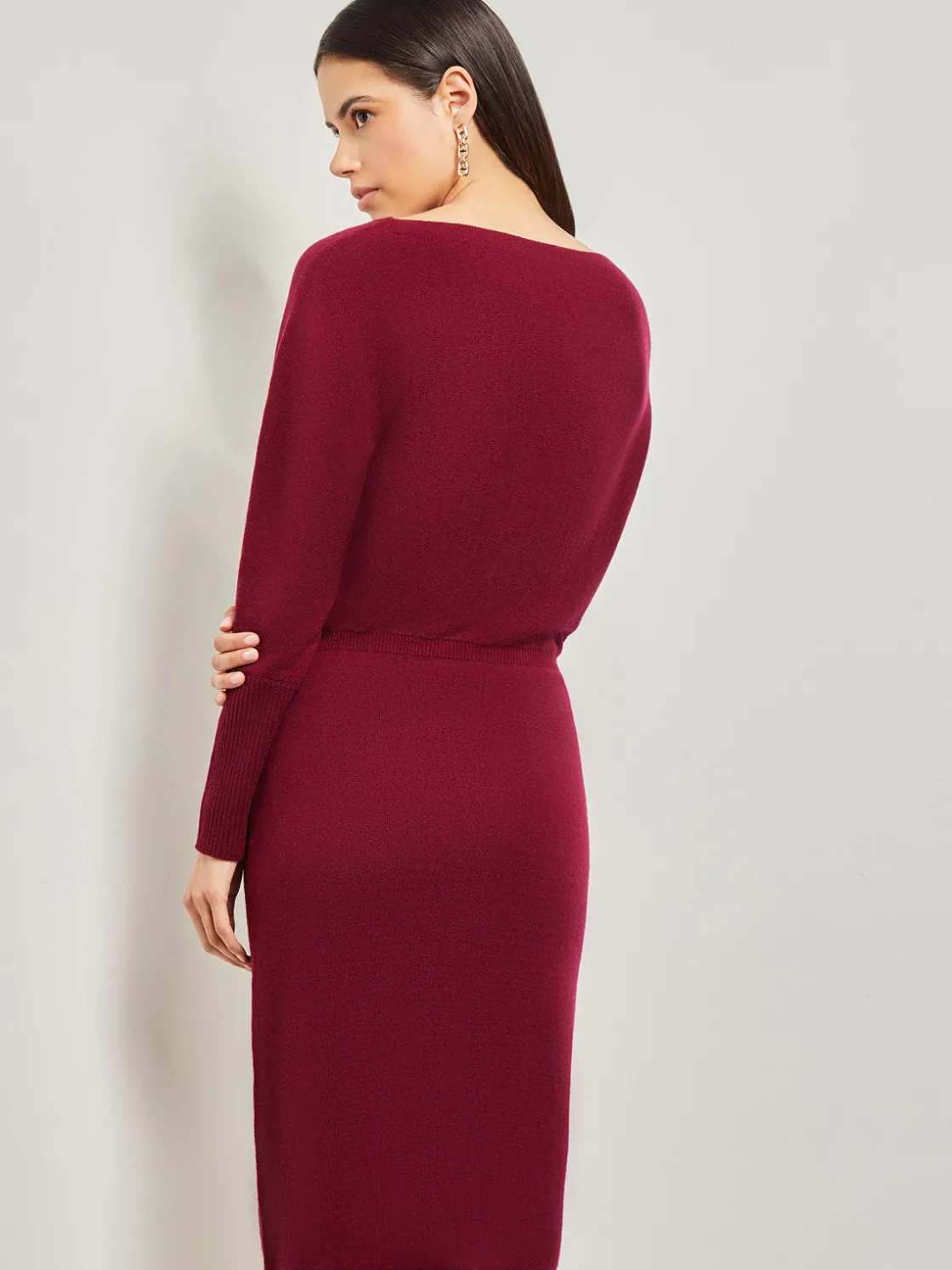 Misook Dresses|Dolman Sleeve Cashmere Dress