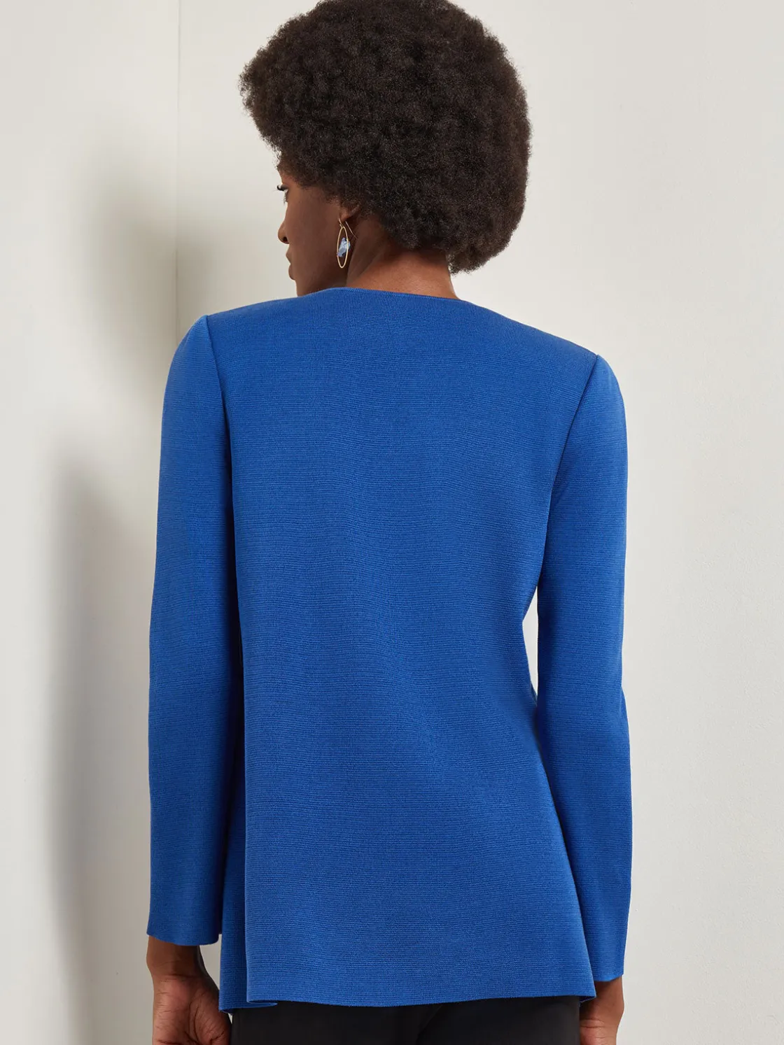 Misook Jackets & Coats|Double Breasted Open Neck Knit Jacket