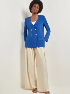 Misook Jackets & Coats|Double Breasted Open Neck Knit Jacket