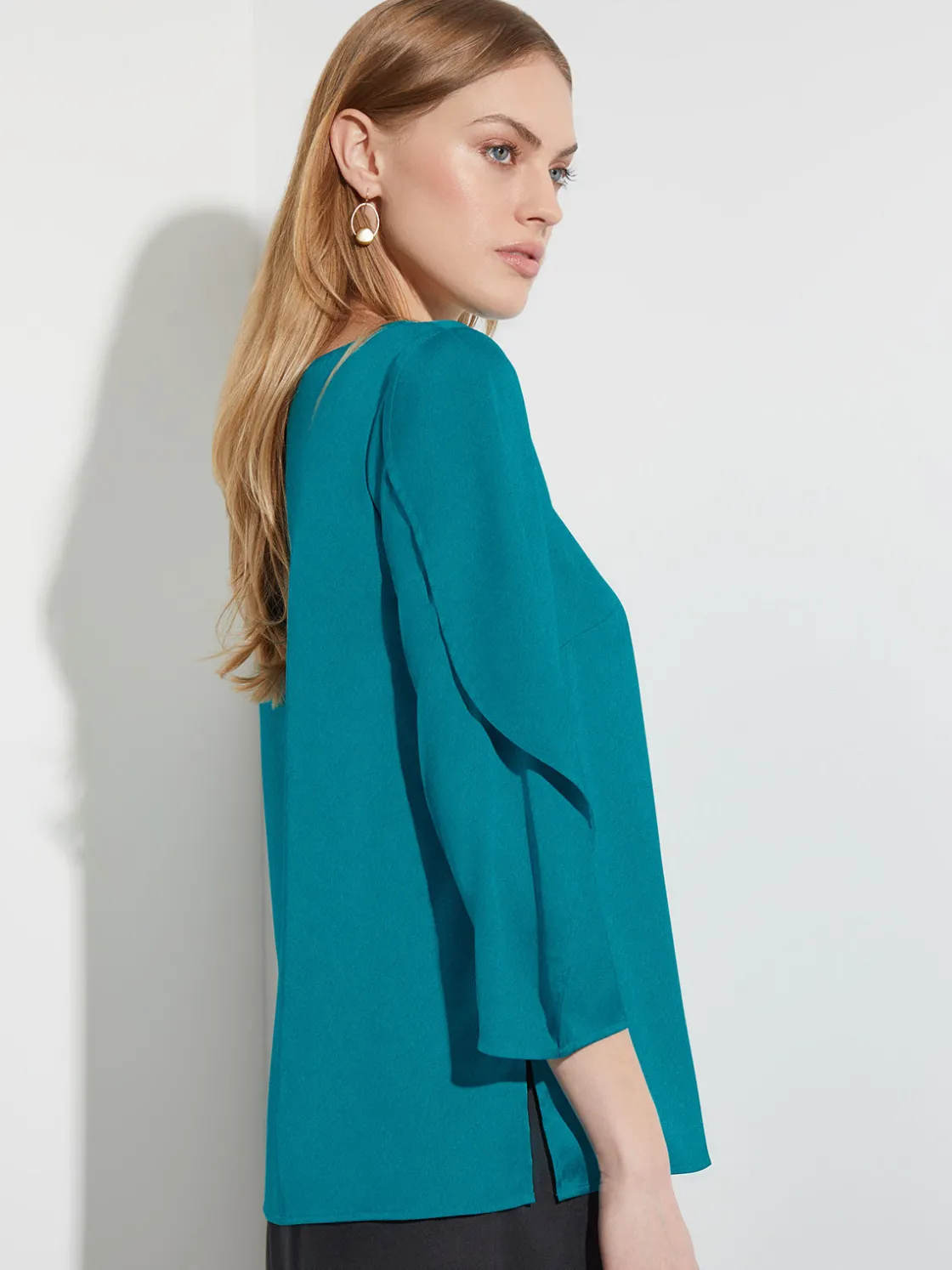 Misook Blouses & Shirts|Tops & Tees|Draped Sleeve Crepe de Chine Blouse