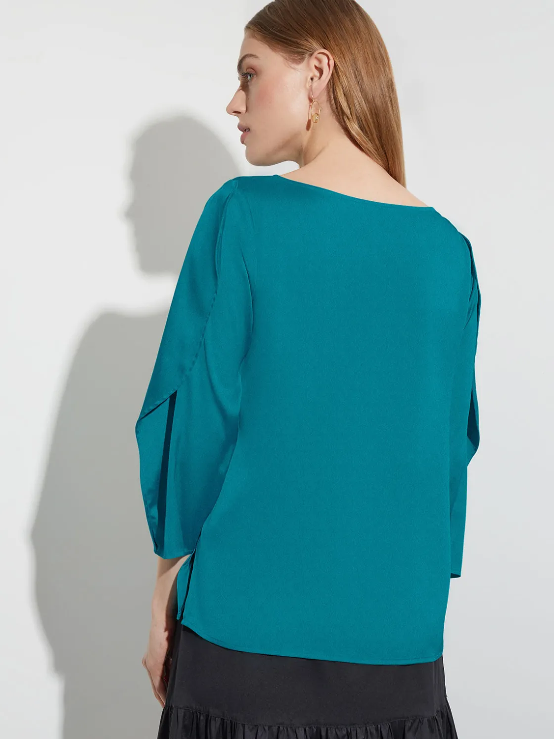 Misook Blouses & Shirts|Tops & Tees|Draped Sleeve Crepe de Chine Blouse