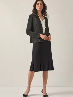 Misook Jackets & Coats|Embellished Lurex Open Neck Jacket