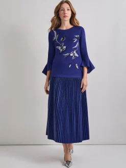 Misook Tops & Tees|Embroidered Floral Knit Blouse