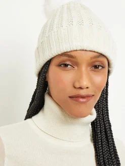 Misook Accessories|Faux Fur Pom Pom Cashmere Hat