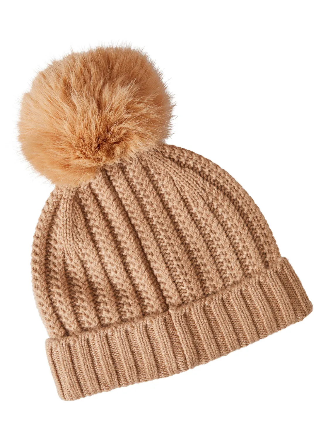 Misook Accessories|Faux Fur Pom Pom Cashmere Hat