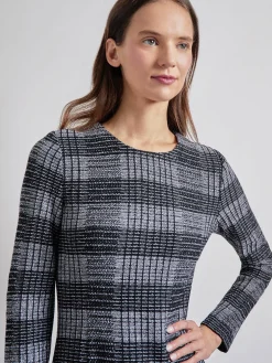 Misook Dresses|Fit & Flare Tweed Knit Maxi Dress