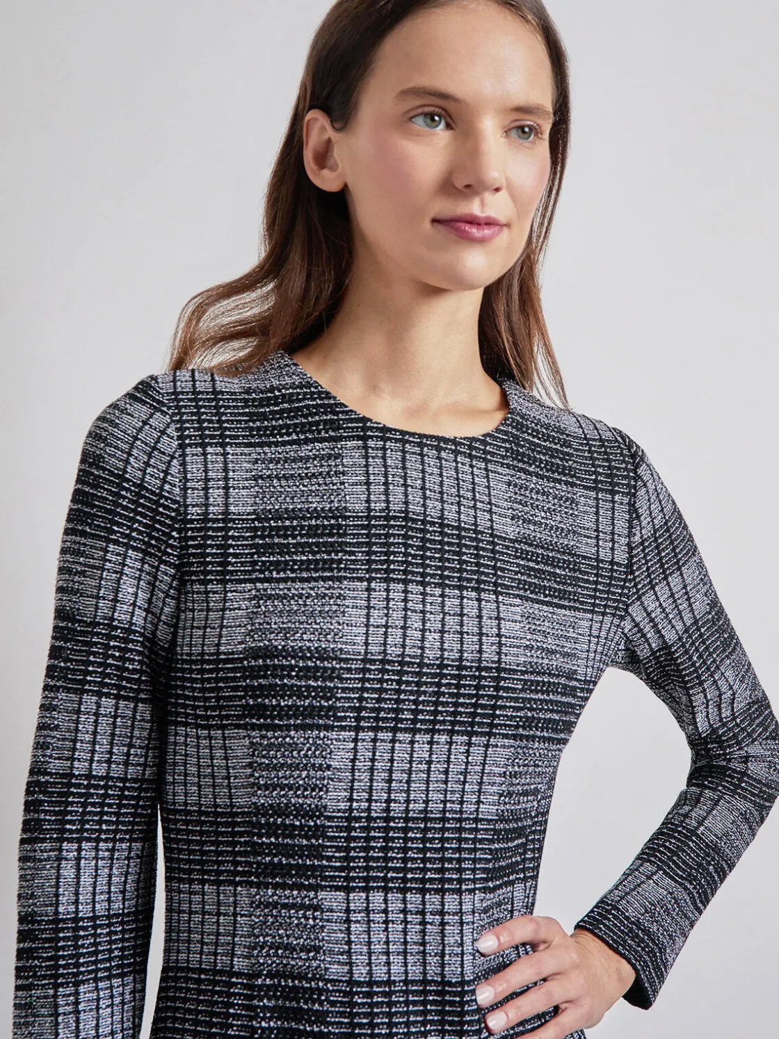 Misook Dresses|Fit & Flare Tweed Knit Maxi Dress