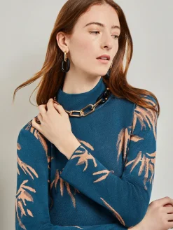 Misook Accessories|Necklaces|Gold & Black Resin Oval Link Necklace